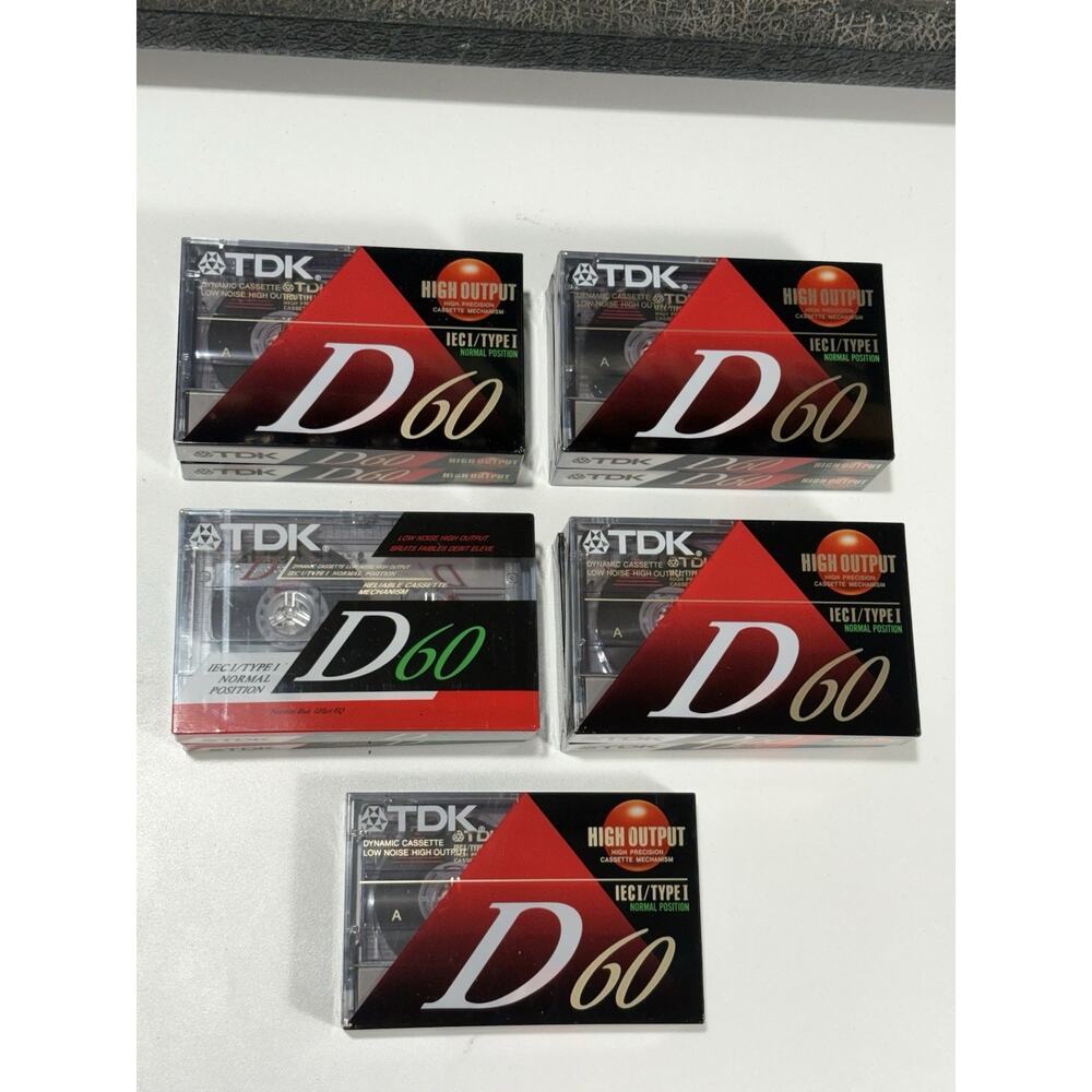 TDK D60 Blank Audio Cassette Tapes ( 9 Pack) IEC I Type I Lot Of 9 New Sealed